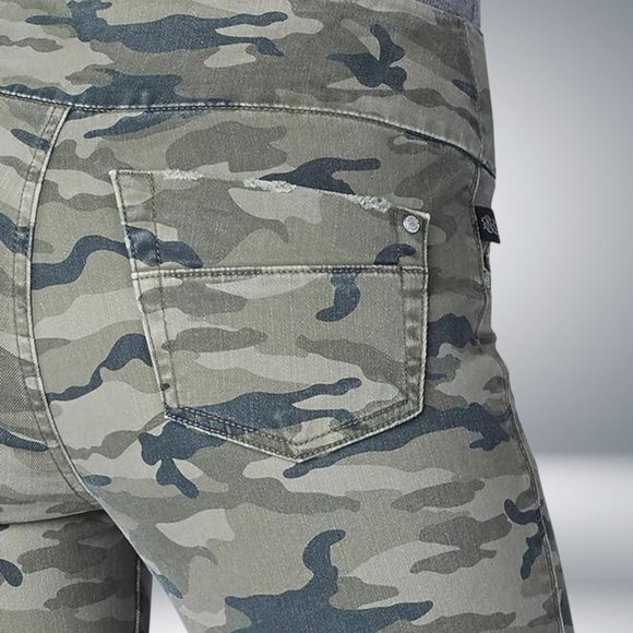 #1-Rock & Republic pull on leggings with denim Rx - Green Camo - Picture 4 of 4